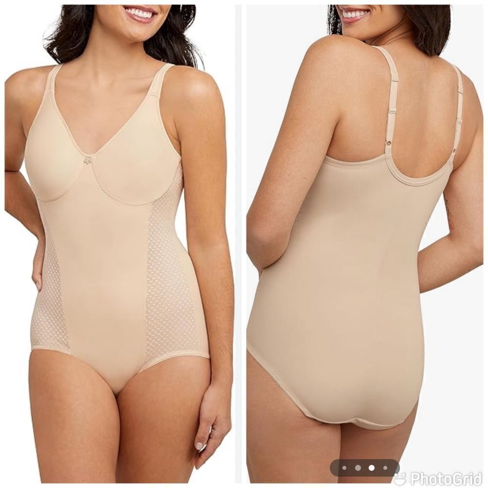 Bali Firm Control Body Shaper Girdle W/ Built-in Minimizer Bra Shapewear DF1009